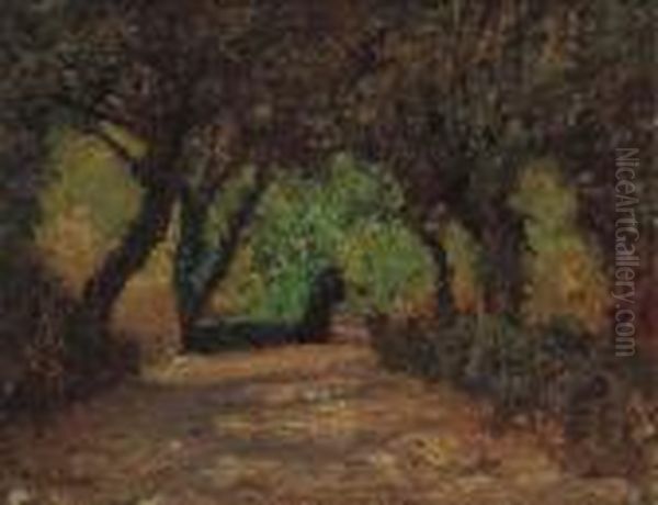 Giardino In Fiore Oil Painting by Benedetto Ghivarello