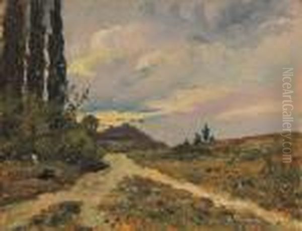Veduta Della Pianura Chierese Oil Painting by Benedetto Ghivarello