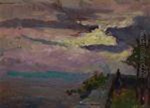 Dal Castello Di Beatrice A Tenda Oil Painting by Benedetto Ghivarello