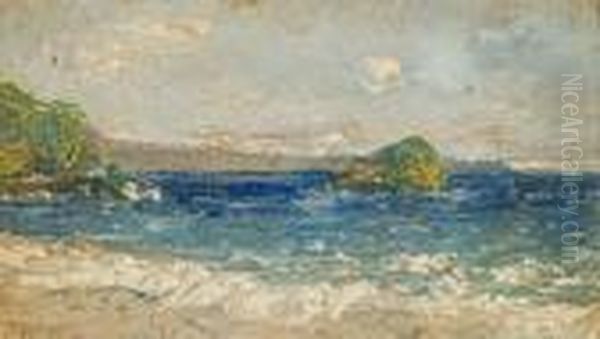 Marina Oil Painting by Benedetto Ghivarello