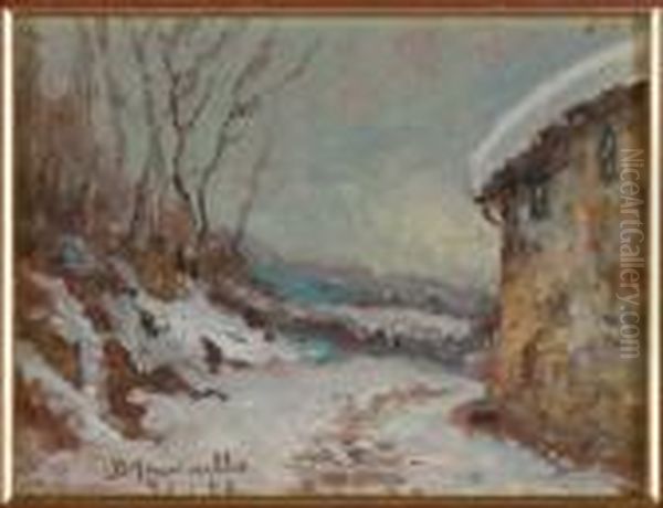 Neve In Collina Oil Painting by Benedetto Ghivarello