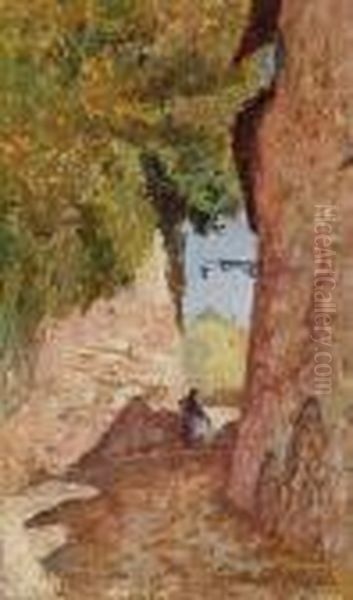 Stradina In Val San Martino Superiore Oil Painting by Benedetto Ghivarello