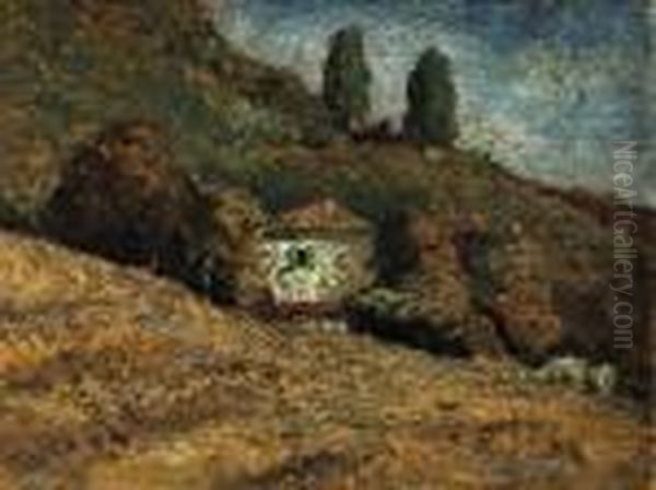 Paesaggio Collinare Oil Painting by Benedetto Ghivarello