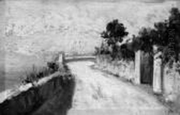Strada Lungo Il Mare Oil Painting by Benedetto Ghivarello