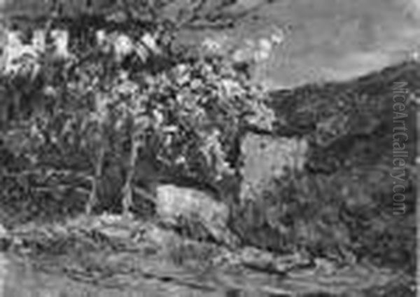 Paesaggio Collinare Oil Painting by Benedetto Ghivarello