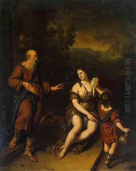 Expulsion of Hagar Oil Painting by Willem Van Mieris Leiden