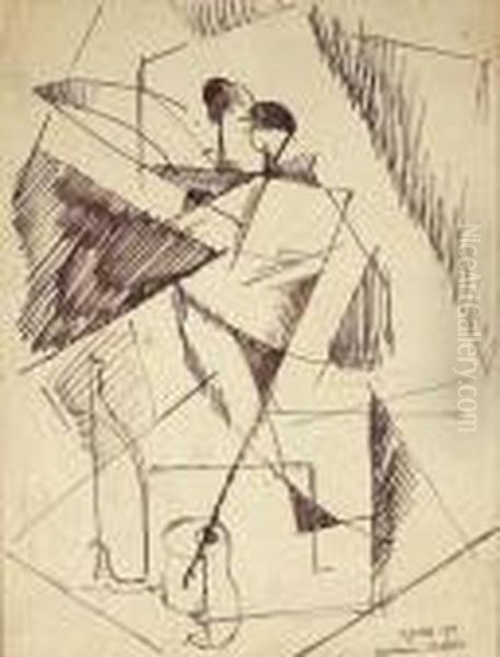 14 Juillet 1914 Oil Painting by Albert Gleizes