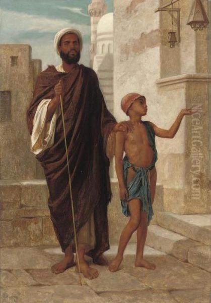 A Helping Hand, Cairo Oil Painting by Frederick Goodall