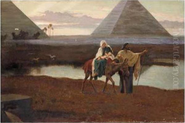 The Flight Into Egypt Oil Painting by Frederick Goodall