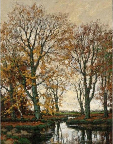 The Vordense Beek In Autumn Oil Painting by Arnold Marc Gorter