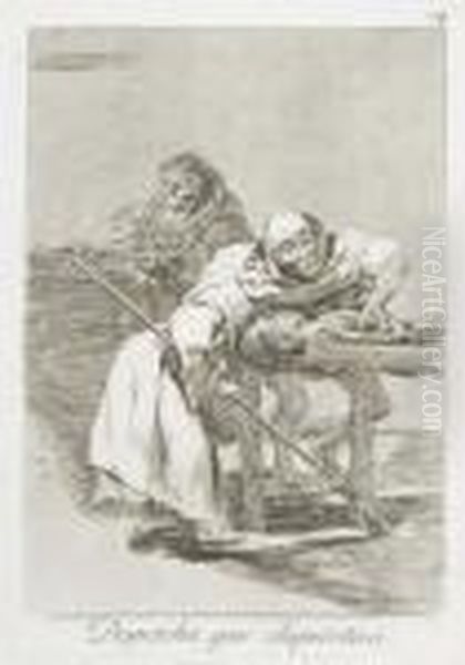 Qual La Desconan! Oil Painting by Francisco Goya Fuendetodos