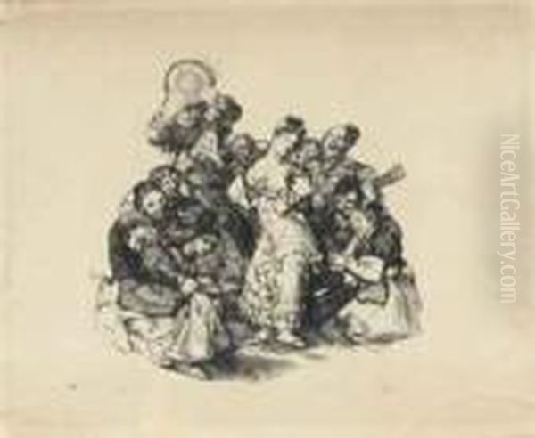 El Vito - The Andalusian Dance Oil Painting by Francisco De Goya y Lucientes