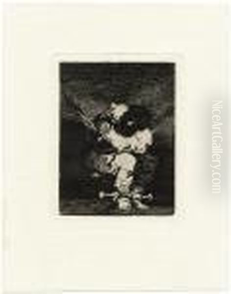 Der Uber Seine Ketten Gebeugte Gefangene Oil Painting by Francisco Goya Fuendetodos