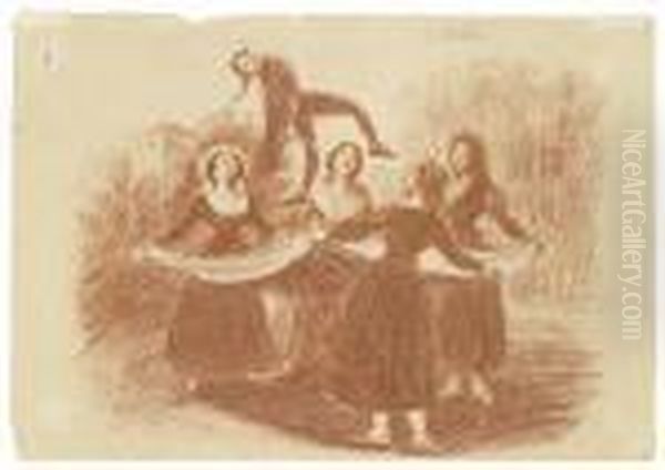 Konvolut Von Sechs Zeichnungen Oil Painting by Francisco De Goya y Lucientes