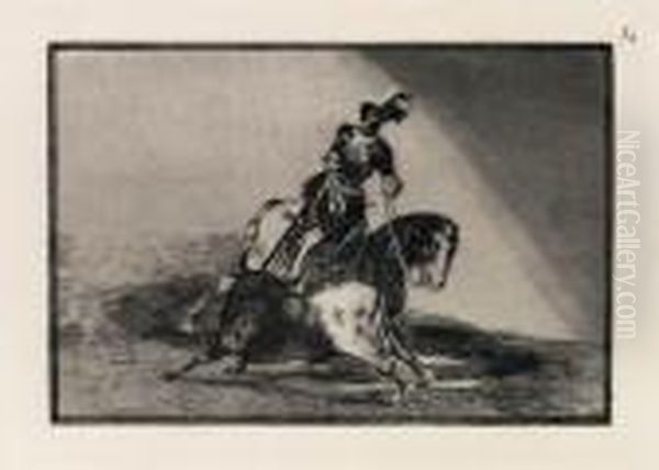 Carlos V 
Lanceado Un Toro En La Plaza De Valladolid Oil Painting by Francisco Goya Fuendetodos