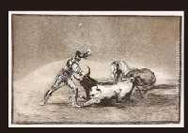 From La Tauromaquia Oil Painting by Francisco De Goya y Lucientes