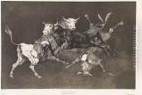 Lotto Di 4 Acqueforti Oil Painting by Francisco De Goya y Lucientes