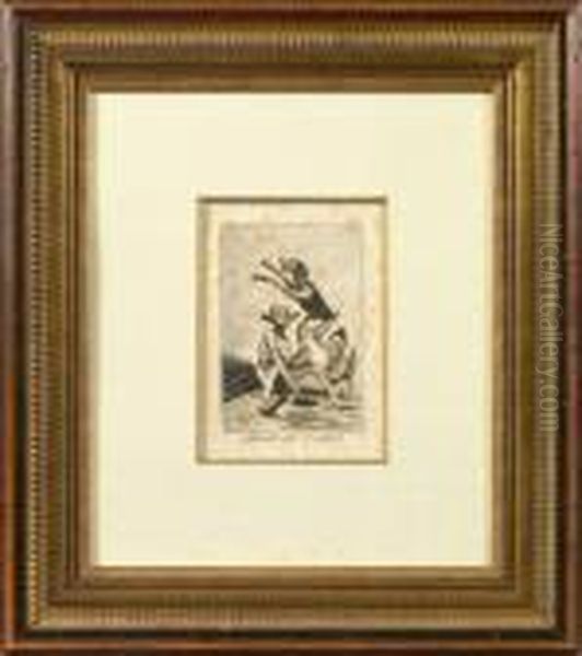Aguarda Que Te Unten Oil Painting by Francisco Goya Fuendetodos