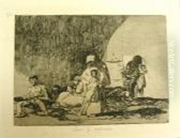 Sanos Y Enfermos, From Los Desastres De La Guerra Oil Painting by Francisco De Goya y Lucientes