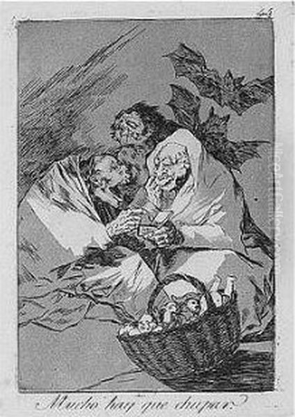 Mucho Hay Que Chupar; And Ya Es Hora (delteil 82, Harris 80; And D.117, H.115) Oil Painting by Francisco De Goya y Lucientes