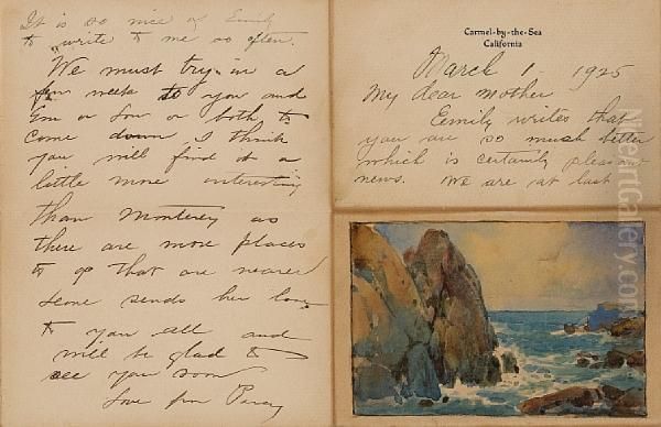 Illustrated Letter Oil Painting by Percy Gray