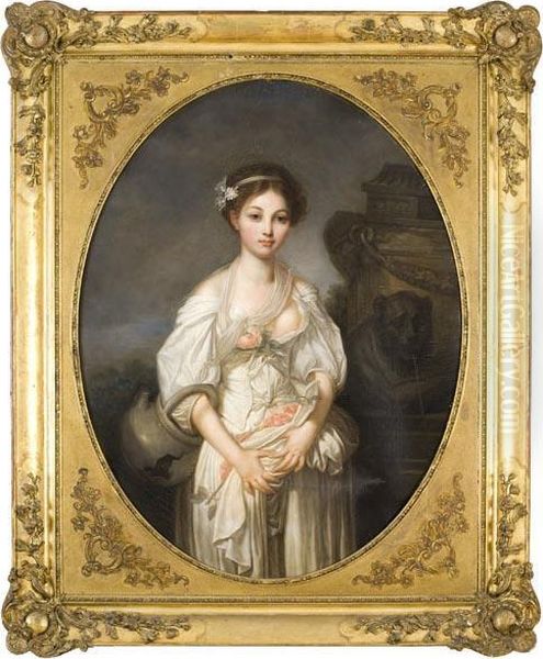 La Cruche Cassie Oil Painting by Jean Baptiste Greuze