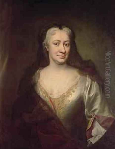 Countess Fuchs Governess of Maria Theresa Empress of Austria Oil Painting by Martin II Mytens or Meytens