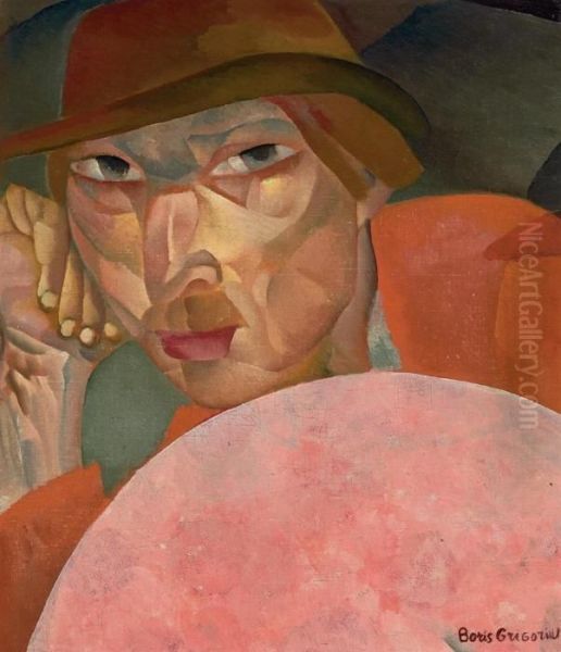 Russian Man Oil Painting by Boris Dimitrevich Grigoriev