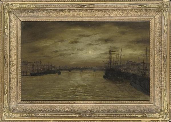 The Thames At Limehouse Oil Painting by John Atkinson Grimshaw