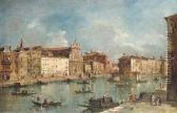 The Grand Canal, Venice, With 
The Church Of The Scalzi And The Riodi Spagna, From The Fondamenta Of S.
 Simone Piccolo Oil Painting by Francesco Guardi