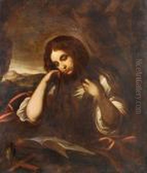 Penitent Magdalene Oil Painting by Guercino