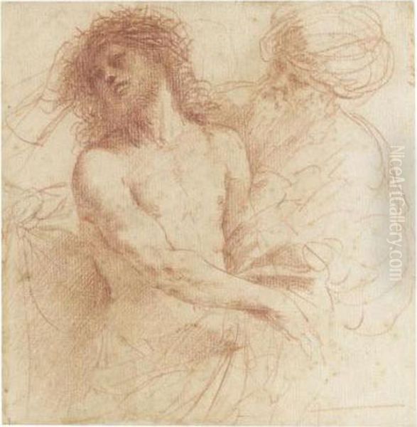 Christ Crowned With Thorns Oil Painting by Guercino