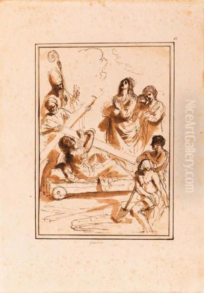 The Finding Of The True Cross Oil Painting by Giovanni Francesco Barbieri