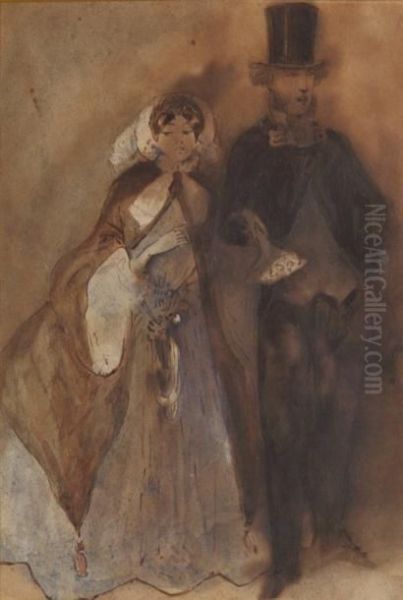 Sortie De L'opera Oil Painting by Constantin Guys