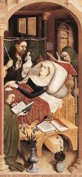 The Death of the Virgin (detail) 1437 Oil Painting by Hans Multscher