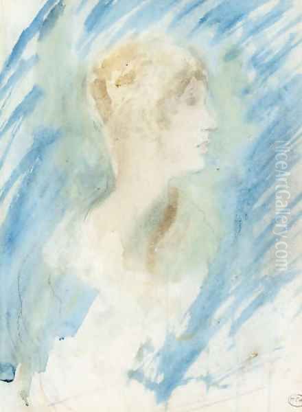 Portrait study of a girl Oil Painting by Ambrose McEvoy