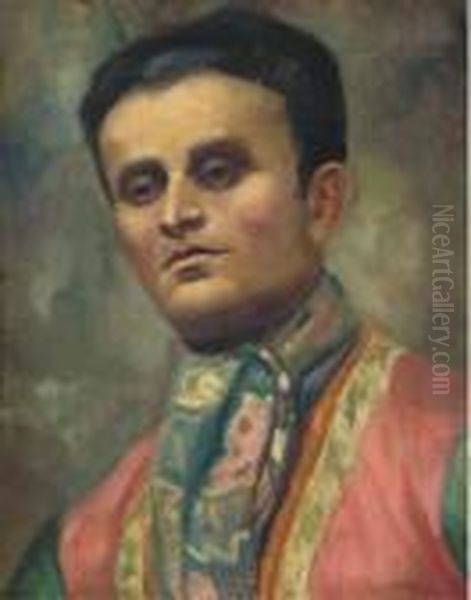 Portrait Of A Spaniard Oil Painting by Arthur Trevor Haddon