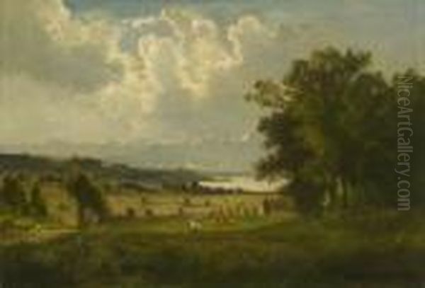 Spatsommerliche
 Vorgebirgslandschaft Oil Painting by Fritz Halberg-Krauss