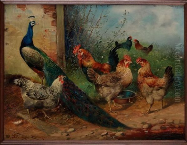 Tupp, Honor Och Pafagel Oil Painting by Max I Hanger