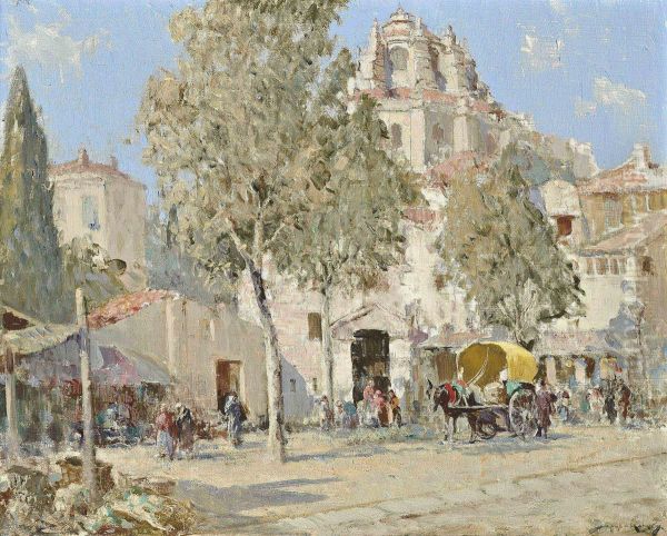 The Market, Granada Oil Painting by William Lee Hankey