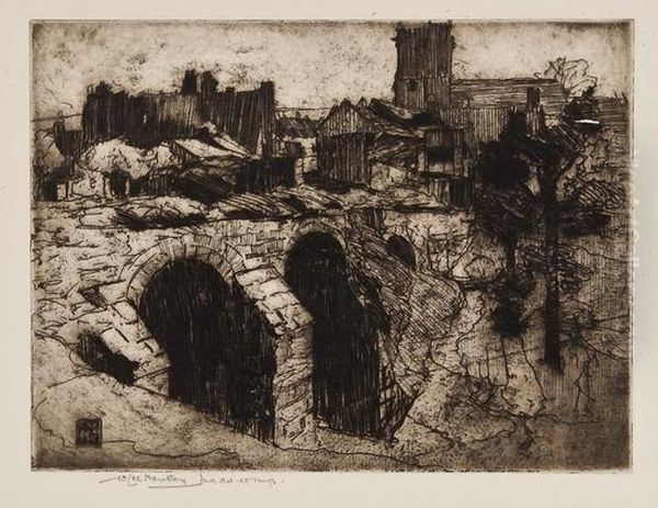 The Bridge At Corfe Castle Oil Painting by William Lee Hankey