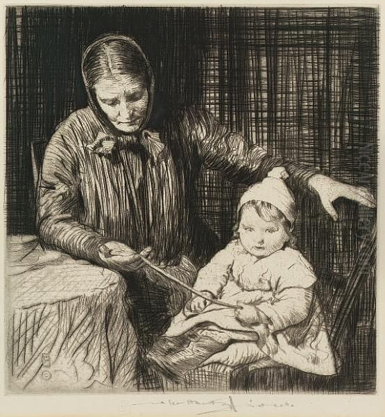 The Ribbon (not In Hardie) Oil Painting by William Lee Hankey
