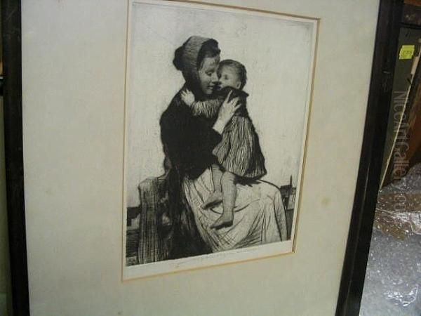 Mother And Child Oil Painting by William Lee Hankey