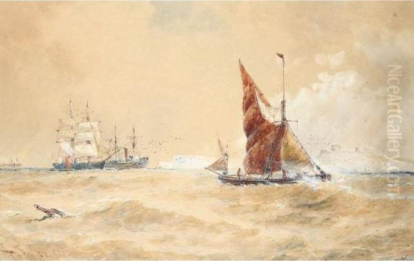 Off Dover Oil Painting by Thomas Bush Hardy