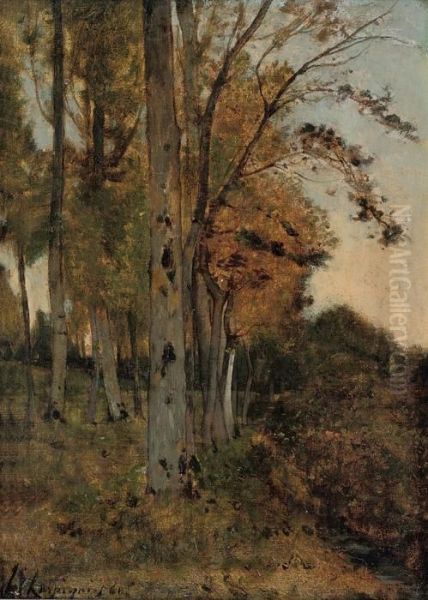 Pres Plagny, Environs De Nimes Oil Painting by Henri-Joseph Harpignies