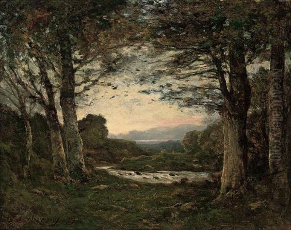 Towards The End Of The Day, The Cote D'azur Oil Painting by Henri-Joseph Harpignies