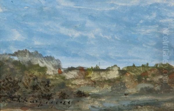 Landschaft Mit Felsen Oil Painting by Henri-Joseph Harpignies