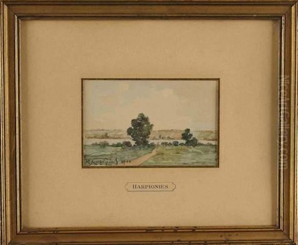 Bord De Loire Oil Painting by Henri-Joseph Harpignies