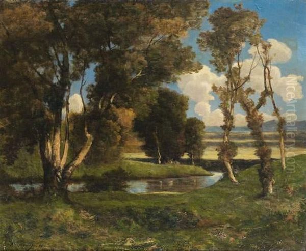 Paysage Au Cours D'eau Oil Painting by Henri-Joseph Harpignies