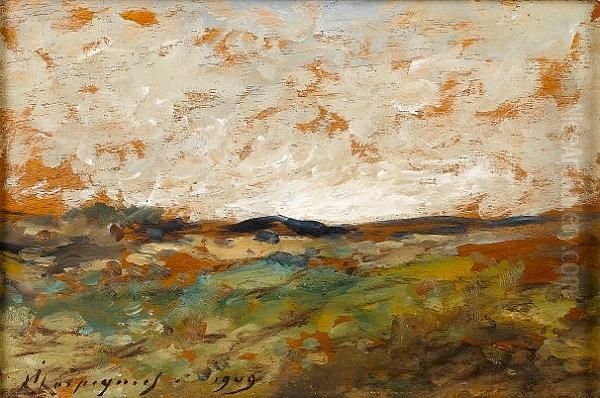 Landscape Study Oil Painting by Henri-Joseph Harpignies
